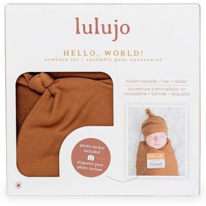 Lulujo Bamboo Hat & Swaddle Blanket Gift Set- Tan Multicolor Lulujo Bamboo Hat & Swaddle Blanket Gift Set- Tan Multicolor