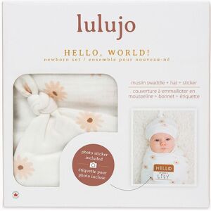 Lulujo Bamboo Hat & Swaddle Blanket Gift Set-Daisies Multicolor Lulujo Bamboo Hat & Swaddle Blanket Gift Set-Daisies Multicolor