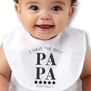 Aye Do Gifts I Have The Best PAPA Baby Bib in White White Aye Do Gifts I Have The Best PAPA Baby Bib in White White