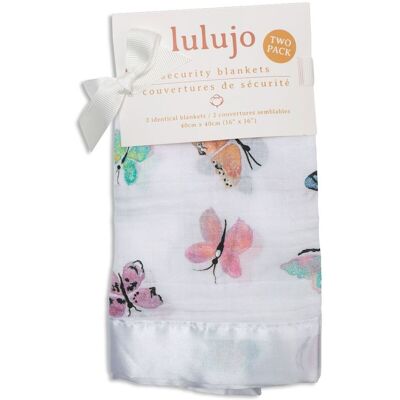 Lulujo Muslin Security Comforter Blanket 2 pack - Butterfly Multicolor Lulujo Muslin Security Comforter Blanket 2 pack - Butterfly Multicolor