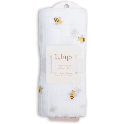 Lulujo Muslin Swaddle - Bees Multicolor Lulujo Muslin Swaddle - Bees Multicolor