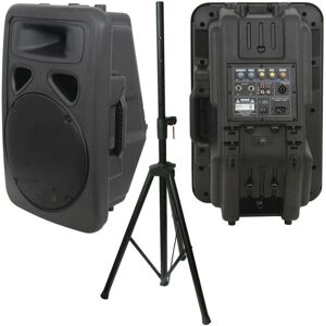 Loops 80W 8" Active Karaoke Speaker & Heavy Duty DJ PA Stand Moulded Amp System