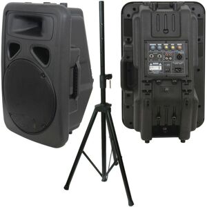 Loops 300W 12" Active Karaoke Speaker & Heavy Duty DJ PA Stand Moulded Amp System