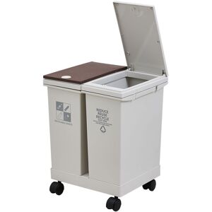 Living and Home 60/40/36/24L 3/2-Section Dry Wet Separation Trash Bin with Lids in Grey Size: Medium Grey Medium Living and Home 60/40/36/24L 3/2-Section Dry Wet Separation Trash Bin with Lids in Grey Size: Medium Grey Medium
