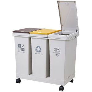Living and Home 60/40/36/24L 3/2-Section Dry Wet Separation Trash Bin with Lids in Mid Grey Size: 2XL Mid Grey 2XL Living and Home 60/40/36/24L 3/2-Section Dry Wet Separation Trash Bin with Lids in Mid Grey Size: 2XL Mid Grey 2XL