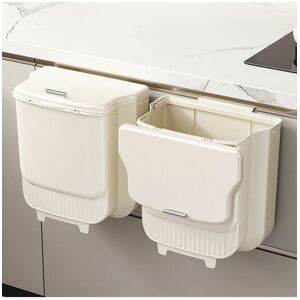 Living and Home Foldable Kitchen Hanging Trash Bin in Cream Cream Living and Home Foldable Kitchen Hanging Trash Bin in Cream Cream