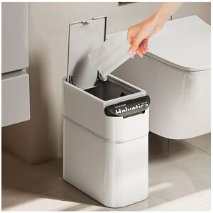 Living and Home Slim Press-type Rubbish Bin Trash Can with Lid Kitchen Bathroom Dustbin in White White Living and Home Slim Press-type Rubbish Bin Trash Can with Lid Kitchen Bathroom Dustbin in White White