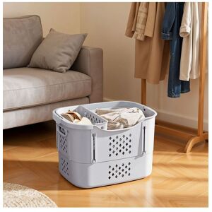 Living and Home Collapsible Portable Laundry Basket with Underwear Storage Hamper in Grey Grey Living and Home Collapsible Portable Laundry Basket with Underwear Storage Hamper in Grey Grey