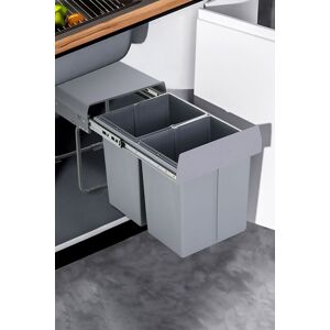 Living and Home 20L*2 Waste Bin Dustbin 2-Section Double Compartments Trash Can Kitchen in Grey Grey Living and Home 20L*2 Waste Bin Dustbin 2-Section Double Compartments Trash Can Kitchen in Grey Grey