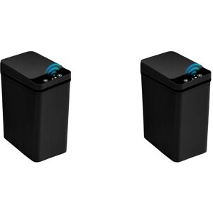 Dyzi 2pcs Black Motion Sensor Trash Cans Slim Automatic Touchless Bins Black Dyzi 2pcs Black Motion Sensor Trash Cans Slim Automatic Touchless Bins Black