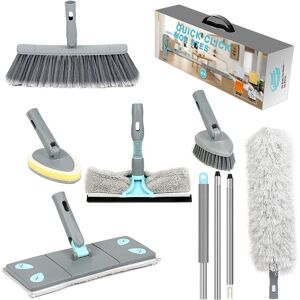 Xample Microfiber Floor Mop 7 in 1 Broom Duster Squeegee & Dryer Scrubber Tile Sponge in White White Xample Microfiber Floor Mop 7 in 1 Broom Duster Squeegee & Dryer Scrubber Tile Sponge in White White