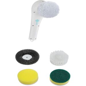 Living and Home 5-in-1 Waterproof Electric Spin Scrubber IPX7 Cordless Handheld Cleaning Brush with 5 Replaceable Brush Heads in White White Living and Home 5-in-1 Waterproof Electric Spin Scrubber IPX7 Cordless Handheld Cleaning Brush with 5 Replaceable Brush Heads in White White