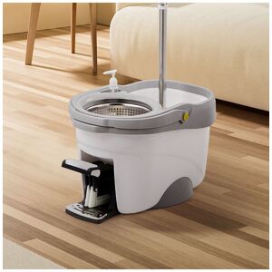 Living and Home 360° Rotating Hands-free Wringing Cleaning Mop Bucket Set Foot-operated Pedal Self-Cleaning Spin Mop in Grey Grey Living and Home 360° Rotating Hands-free Wringing Cleaning Mop Bucket Set Foot-operated Pedal Self-Cleaning Spin Mop in Grey Grey