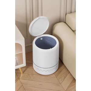 Living and Home 12.3L Round Manual Press Rubbish Bin Dustbin Bagging Trash Can in White White Living and Home 12.3L Round Manual Press Rubbish Bin Dustbin Bagging Trash Can in White White