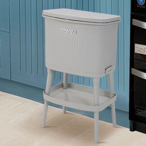 Living and Home 21L 2-layer Recycling Dustbin Trash Can Waste Bin with Divider Shelf in Grey Grey Living and Home 21L 2-layer Recycling Dustbin Trash Can Waste Bin with Divider Shelf in Grey Grey