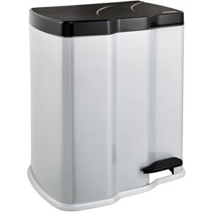 Keeeper Pedal Bin with 2 Waste Compartments 7 Litre + 15 Litre in Silver Silver Keeeper Pedal Bin with 2 Waste Compartments 7 Litre + 15 Litre in Silver Silver