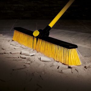 Charles Bentley Bulldozer Yard Broom Sweeper Heavy Duty Industrial With Handle in Yellow Yellow Charles Bentley Bulldozer Yard Broom Sweeper Heavy Duty Industrial With Handle in Yellow Yellow