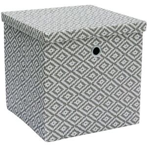 JVL Argyle Foldable Square Paper Storage in Grey Grey JVL Argyle Foldable Square Paper Storage in Grey Grey
