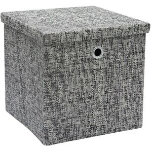JVL Urban Square Paper Lidded Storage Basket in Grey Grey JVL Urban Square Paper Lidded Storage Basket in Grey Grey