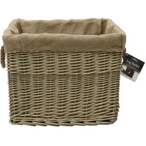JVL Antique Wash Rectangle Lined Log Basket in Brown Size: Medium Brown M JVL Antique Wash Rectangle Lined Log Basket in Brown Size: Medium Brown M
