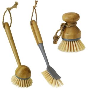 JVL Bamboo Cleaning Essentials, Dish Brush Selection Set of 3 in Brown Size: 1 Pack Brown 1 Pack JVL Bamboo Cleaning Essentials, Dish Brush Selection Set of 3 in Brown Size: 1 Pack Brown 1 Pack