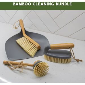 JVL Bamboo Cleaning Essentials, Dustpan, Scrubbing Dish Brush Set of 3 in Brown Size: 1 Pack Brown 1 Pack JVL Bamboo Cleaning Essentials, Dustpan, Scrubbing Dish Brush Set of 3 in Brown Size: 1 Pack Brown 1 Pack