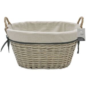 JVL Arianna Oval Tapered Willow Storage Basket, Grey Wash in Mid Grey Size: Small Mid Grey S JVL Arianna Oval Tapered Willow Storage Basket, Grey Wash in Mid Grey Size: Small Mid Grey S