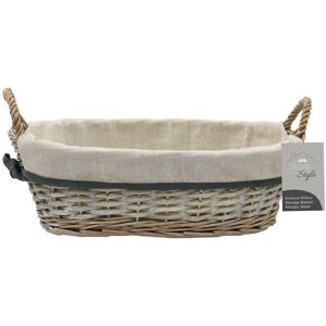 JVL Arianna Oval Willow Storage Baskets, Grey Wash in Mid Grey Size: Small Mid Grey S JVL Arianna Oval Willow Storage Baskets, Grey Wash in Mid Grey Size: Small Mid Grey S