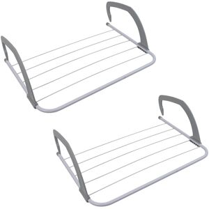 JVL Over Door Radiator Clothes Drying Airer-3M, White, Pack of 2 in White Size: 2 Pack White 2 Pack JVL Over Door Radiator Clothes Drying Airer-3M, White, Pack of 2 in White Size: 2 Pack White 2 Pack