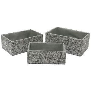 JVL Urban Set of 3 Rectangle Paper Storage Baskets in Grey Grey JVL Urban Set of 3 Rectangle Paper Storage Baskets in Grey Grey