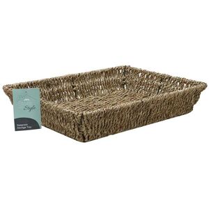 JVL Seagrass Rectangular Storage Tray in Brown Size: Small Brown S JVL Seagrass Rectangular Storage Tray in Brown Size: Small Brown S