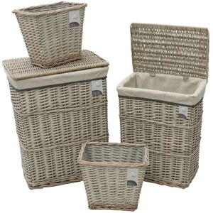 JVL Arianna Rectangular Willow Baskets, Set of 2 Laundry Baskets & 2 Waste Paper Bins in Medium Beige Size: Large Medium Beige L JVL Arianna Rectangular Willow Baskets, Set of 2 Laundry Baskets & 2 Waste Paper Bins in Medium Beige Size: Large Medium Beige L
