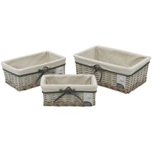 JVL Arianna Rectangular Willow Storage Basket, Set of 3, Grey Wash in Mid Grey Size: Small Mid Grey S JVL Arianna Rectangular Willow Storage Basket, Set of 3, Grey Wash in Mid Grey Size: Small Mid Grey S
