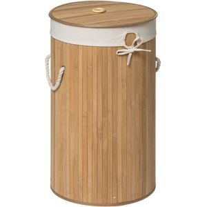 Orsina Natural Round Laundry Hamper, nature friendly Bamboo & Cotton Basket With Lid & Handles, Lightweight Natural Orsina Natural Round Laundry Hamper, nature friendly Bamboo & Cotton Basket With Lid & Handles, Lightweight Natural