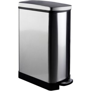 Orsina Rectangular Pedal Bin, Stainless Steel Waste Bin With Soft Close Lid & Removable Inner Bucket in Silver Silver Orsina Rectangular Pedal Bin, Stainless Steel Waste Bin With Soft Close Lid & Removable Inner Bucket in Silver Silver