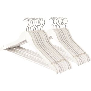 Harbour Housewares Wooden Clothes Hangers - Pack of 20 - Strong Clothes Suit Hanger with Trouser Bar in White Size: 20 Pack White 20 Pack Harbour Housewares Wooden Clothes Hangers - Pack of 20 - Strong Clothes Suit Hanger with Trouser Bar in White Size: 20 Pack White 20 Pack