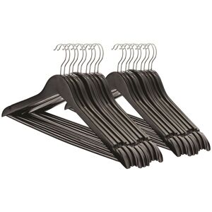 Harbour Housewares Wooden Clothes Hangers - Pack of 20 - Strong Clothes Suit Hanger with Trouser Bar in Black Size: 20 Pack Black 20 Pack Harbour Housewares Wooden Clothes Hangers - Pack of 20 - Strong Clothes Suit Hanger with Trouser Bar in Black Size: 20 Pack Black 20 Pack