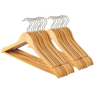 Harbour Housewares Wooden Clothes Hangers - Pack of 20 - Strong Clothes Suit Hanger with Trouser Bar in Brown Size: 20 Pack Brown 20 Pack Harbour Housewares Wooden Clothes Hangers - Pack of 20 - Strong Clothes Suit Hanger with Trouser Bar in Brown Size: 20 Pack Brown 20 Pack