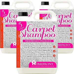 Homefront Floral Carpet Shampoo 15L, Suitable for all Carpet Cleaners in Clear Clear Homefront Floral Carpet Shampoo 15L, Suitable for all Carpet Cleaners in Clear Clear