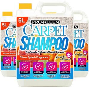 ProKleen Carpet Cleaning Shampoo Odour Remover Citrus Fragrance 3 x 5L in White White ProKleen Carpet Cleaning Shampoo Odour Remover Citrus Fragrance 3 x 5L in White White