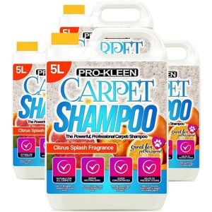 ProKleen Carpet Cleaning Shampoo Odour Remover Citrus Fragrance 4 x 5L in White White ProKleen Carpet Cleaning Shampoo Odour Remover Citrus Fragrance 4 x 5L in White White