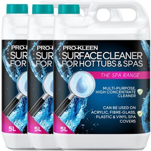 ProKleen Hot Tub, Spa & Whirlpool Antibacterial Surface Cleaner 3 x 5L in Clear Clear ProKleen Hot Tub, Spa & Whirlpool Antibacterial Surface Cleaner 3 x 5L in Clear Clear