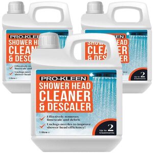 ProKleen Shower Head Cleaner & Descaler - Bacteria & Limescale Remover 3 x 1L in Clear Clear ProKleen Shower Head Cleaner & Descaler - Bacteria & Limescale Remover 3 x 1L in Clear Clear