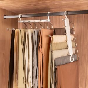 Harbour Housewares Space-Saving Trouser Hangers - 6-in-1 - White - Pack of 2 Size: 2 Pack White 2 Pack Harbour Housewares Space-Saving Trouser Hangers - 6-in-1 - White - Pack of 2 Size: 2 Pack White 2 Pack