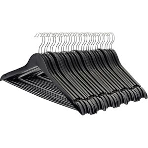 Harbour Housewares Wooden Coat Hangers - Pack of 30 in Black Black Harbour Housewares Wooden Coat Hangers - Pack of 30 in Black Black