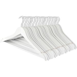 Harbour Housewares Wooden Coat Hangers - Pack of 30 in White White Harbour Housewares Wooden Coat Hangers - Pack of 30 in White White