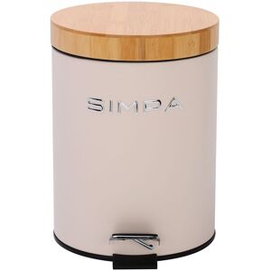 simpa 5L Soft-Closing Pedal Dustbin with Bamboo Lid in Cream Cream simpa 5L Soft-Closing Pedal Dustbin with Bamboo Lid in Cream Cream