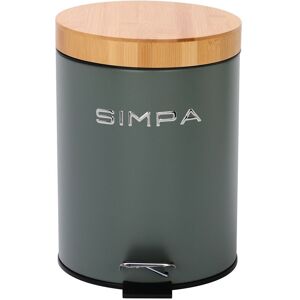 simpa 5L Soft-Closing Pedal Dustbin with Bamboo Lid in Green Green simpa 5L Soft-Closing Pedal Dustbin with Bamboo Lid in Green Green