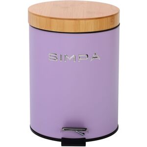 simpa 5L Soft-Closing Pedal Dustbin with Bamboo Lid in Lilac Lilac simpa 5L Soft-Closing Pedal Dustbin with Bamboo Lid in Lilac Lilac
