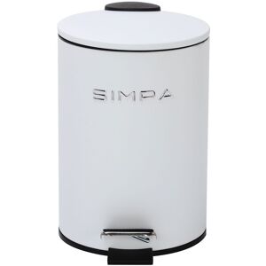 simpa 3L Slim Soft-Closing Pedal Dustbin in White White simpa 3L Slim Soft-Closing Pedal Dustbin in White White